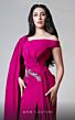 MNM Couture V02029A Cape Sleeve One-Shoulder Draped Dress