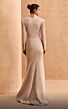 MNM Couture V02030 Long Sleeve V-Neck Front Slit Dress