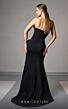 MNM Couture V02031 Asymmetric Bow Bodice High Slit Dress