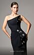 MNM Couture V02031 Asymmetric Bow Bodice High Slit Dress