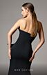 MNM Couture V02031 Asymmetric Bow Bodice High Slit Dress