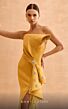 MNM Couture V02031 Asymmetric Bow Bodice High Slit Dress