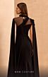 MNM Couture V02037 Cape Sleeve Beaded High Neck Dress