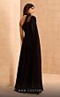 MNM Couture V02037A Choker Neck One-Shoulder Cape Sleeve Dress