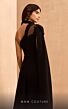 MNM Couture V02037A Choker Neck One-Shoulder Cape Sleeve Dress