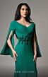 MNM Couture V02044 Split Cape Sleeve V-Neck Dress