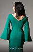 MNM Couture V02044 Split Cape Sleeve V-Neck Dress