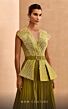 MNM Couture V07014 Illusion Neck Beaded Peplum Bodice Dress