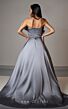 MNM Couture V07353 Strapless Beaded Waist Satin Overskirt Dress