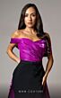 MNM Couture V07387 Off-The-Shoulder Watteau Train Dress
