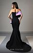 MNM Couture V07391 Asymmetric Off-The-Shoulder Bow Bodice Dress