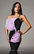 MNM Couture V07391 Asymmetric Off-The-Shoulder Bow Bodice Dress