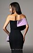 MNM Couture V07391 Asymmetric Off-The-Shoulder Bow Bodice Dress