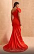 MNM Couture V07402 Bow Sleeve One-Shoulder Draped Dress