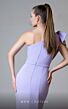 MNM Couture V07402 Bow Sleeve One-Shoulder Draped Dress