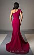 MNM Couture V07402 Bow Sleeve One-Shoulder Draped Dress