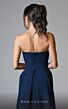 MNM Couture V07539 Asymmetric Neck Pleated Overskirt Beaded Dress