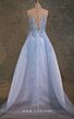 MNM Couture V6466 Illusion Neck Overskirt Slim Dress