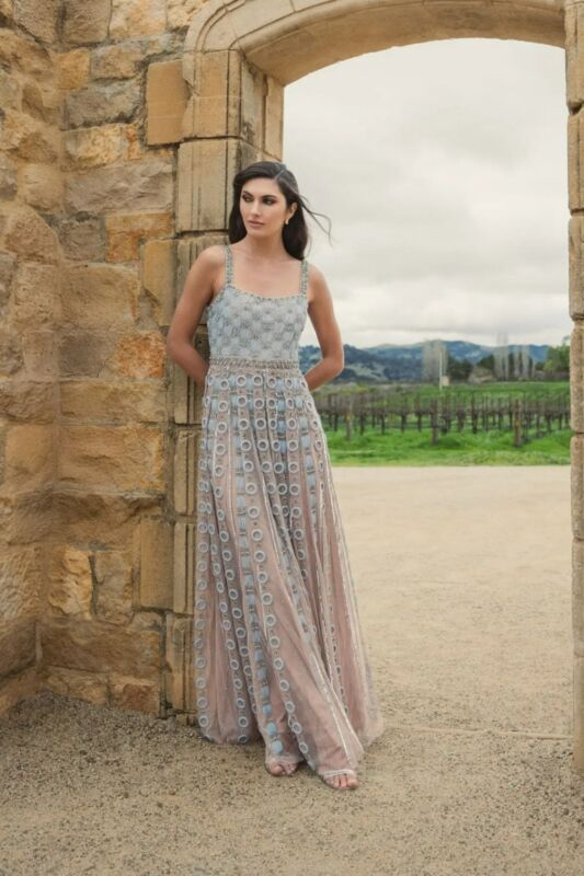 Mac Duggal 10106 Square Neck Beaded A-Line Dress