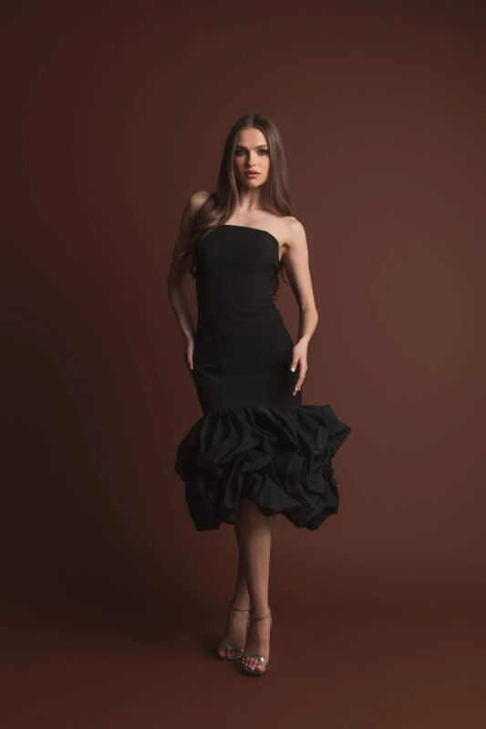 Mac Duggal 21061 Strapless Neckline Bubble Hemline Dress