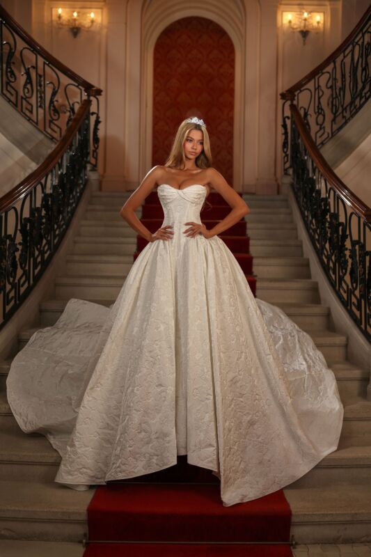 Alyce Paris 7164 Strapless Sweetheart Neckline Floral Bridal Gown