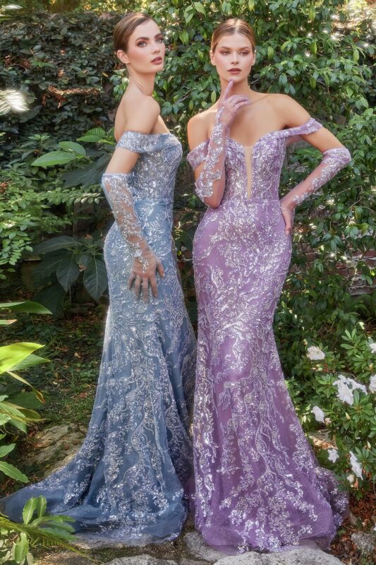 Andrea and Leo A1163 Opera Gloves Off The Shoulder Dress