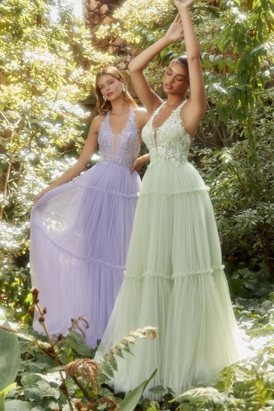 Andrea and Leo A1206 Prairie Skirt Halter Neck Dress