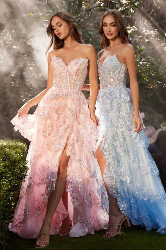 Andrea and Leo A1305 Tiered Skirt Corset Bodice Dress