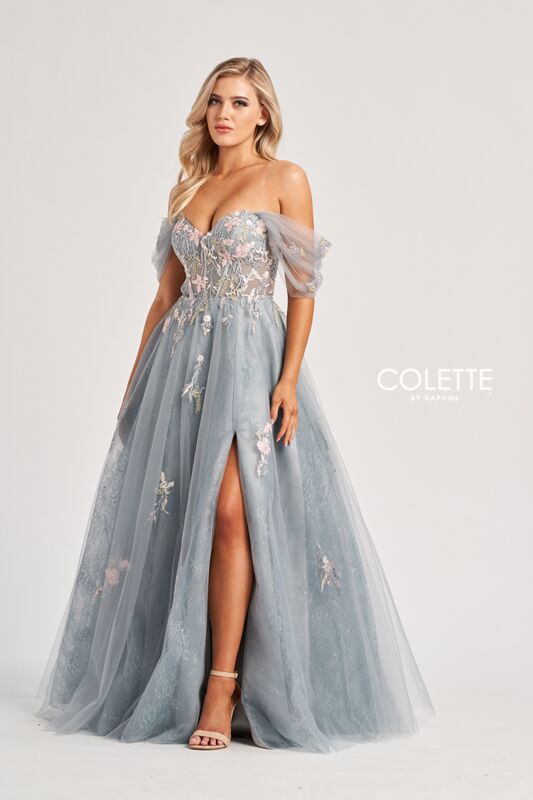 Colette CL8150 Detachable Sleeves Floral Corset Dress