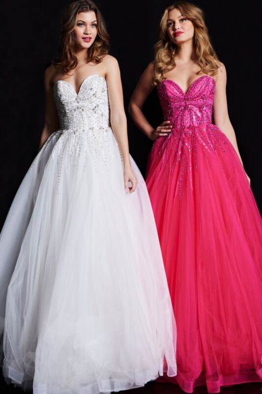 Jovani 07946 Beaded Bodice Strapless Dress