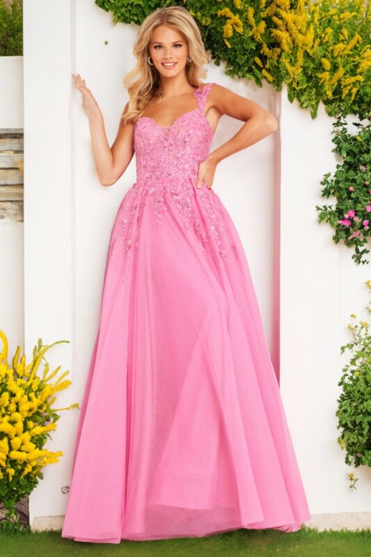 Jovani 25826 Floral Bodice One Shoulder Dress