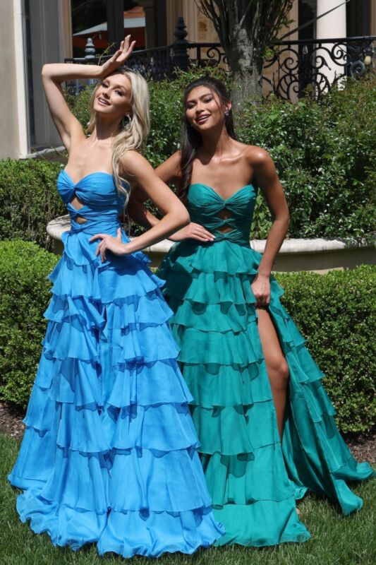 Jovani 47743 Double Keyhole Sweetheart Neckline Strapless Dress