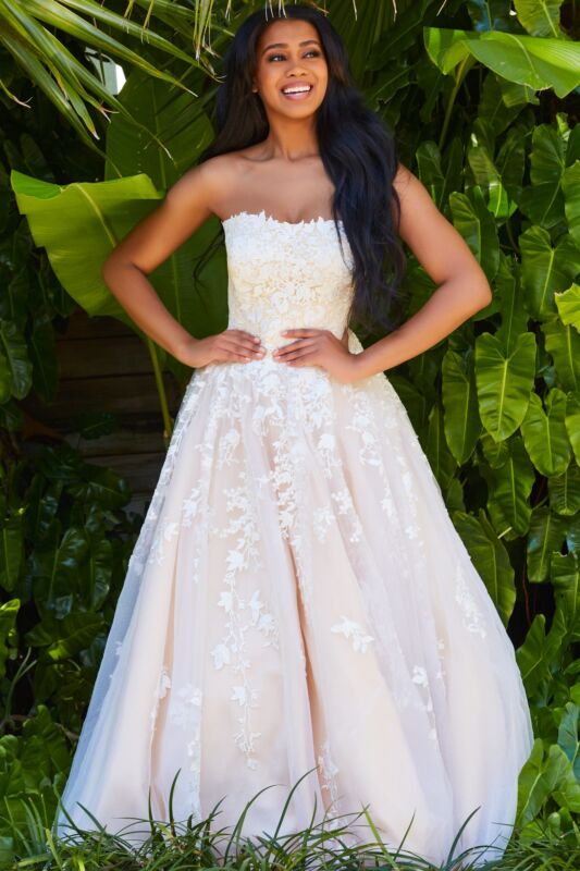 Jovani 1831 Strapless Embroidered Dress