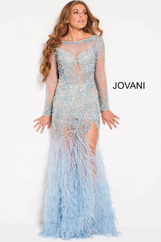 Jovani 37580 Feather Skirt Pageant Dress
