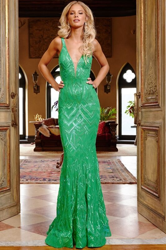 Jovani 23027 Low Back Sequin Dress