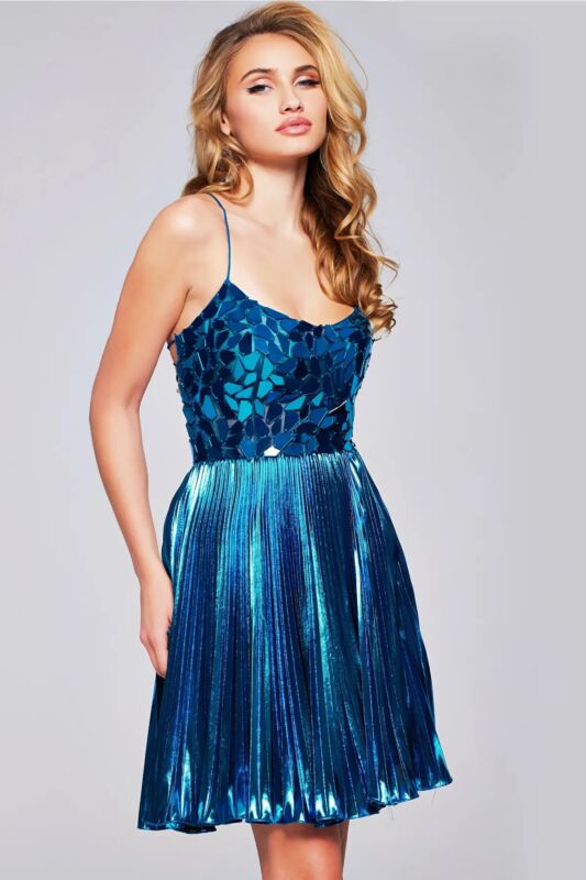 Jovani 40350 Mirror Bodice Metallic Dress
