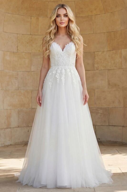 Jovani JB40513 Keyhole Back Spaghetti Straps Bridal Dress