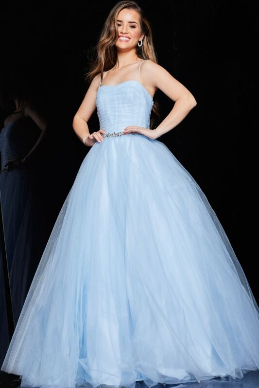 Jovani K66712 Lace-Up Back Long Party Dress