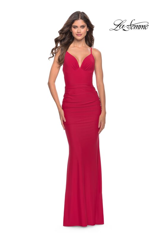La Femme 31227 Sweetheart Neckline Lace-Up Back Dress