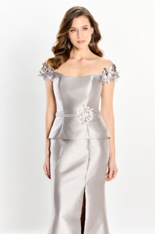 Montage by Mon Cheri M2205 Floral Sleeves Peplum Dress