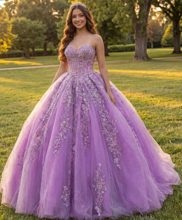 Jovani Q43432 Strapless Sweetheart Neck Quince Dress