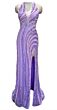 Ava Presley 47227 Corset Bodice Beaded High Slit Dress