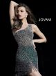 Jovani 60945 Fringe Hem One-Shoulder Short Dress