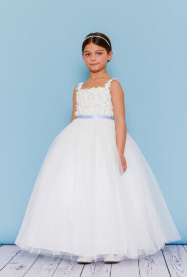 Rosebud 5131 Square Neck Flower Girl Dress