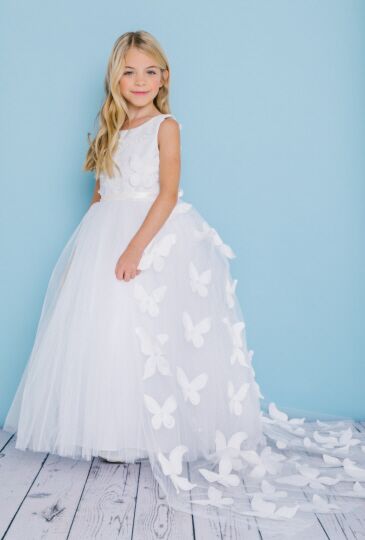 Rosebud 5134 Panel Train Flower Girl Dress