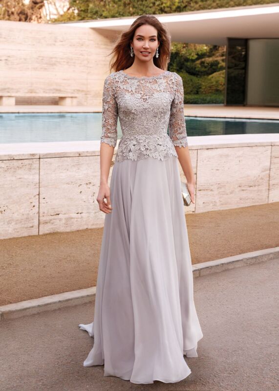 Alyce Paris 27470 Lace Bodice Three-Quarter Sleeve Dress